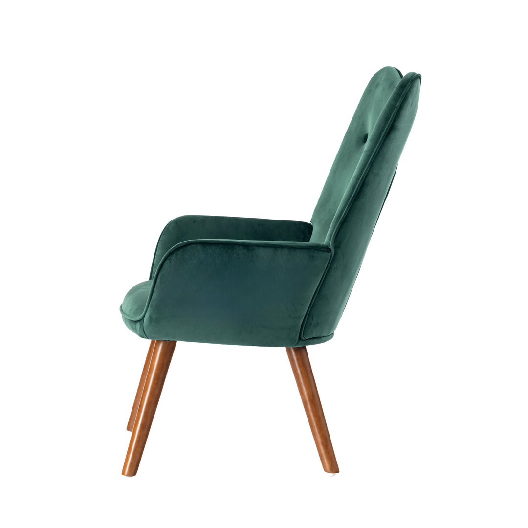 Scandinavian upholstered armchair in green velvet KAS SMALL VELVET GREEN