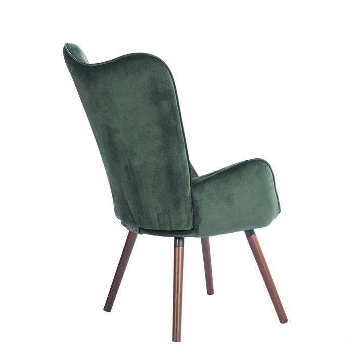 Scandinavian padded velvet green wingback armchair KAS KD VELVET GREEN UK