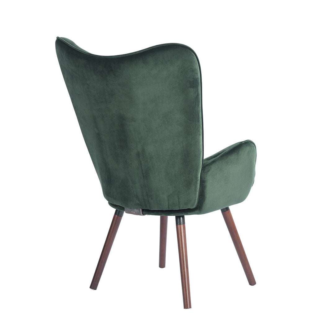 Scandinavian padded velvet green wingback armchair KAS KD VELVET GREEN UK