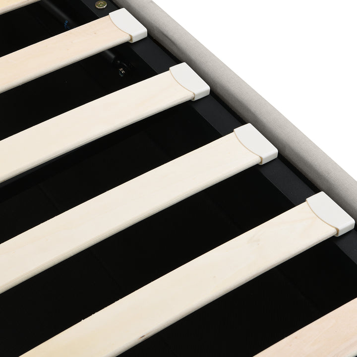 Chesterfield light grey upholstered storage gas lift bed (135*190cm) KROTS LIGHT GREY DOUBLE UK