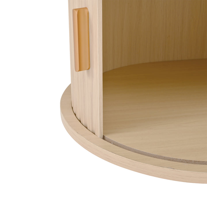Oak Oval TV Stand with 2 Drawers with Rattan and 2 Sliding Doors 170cm VASEELITE