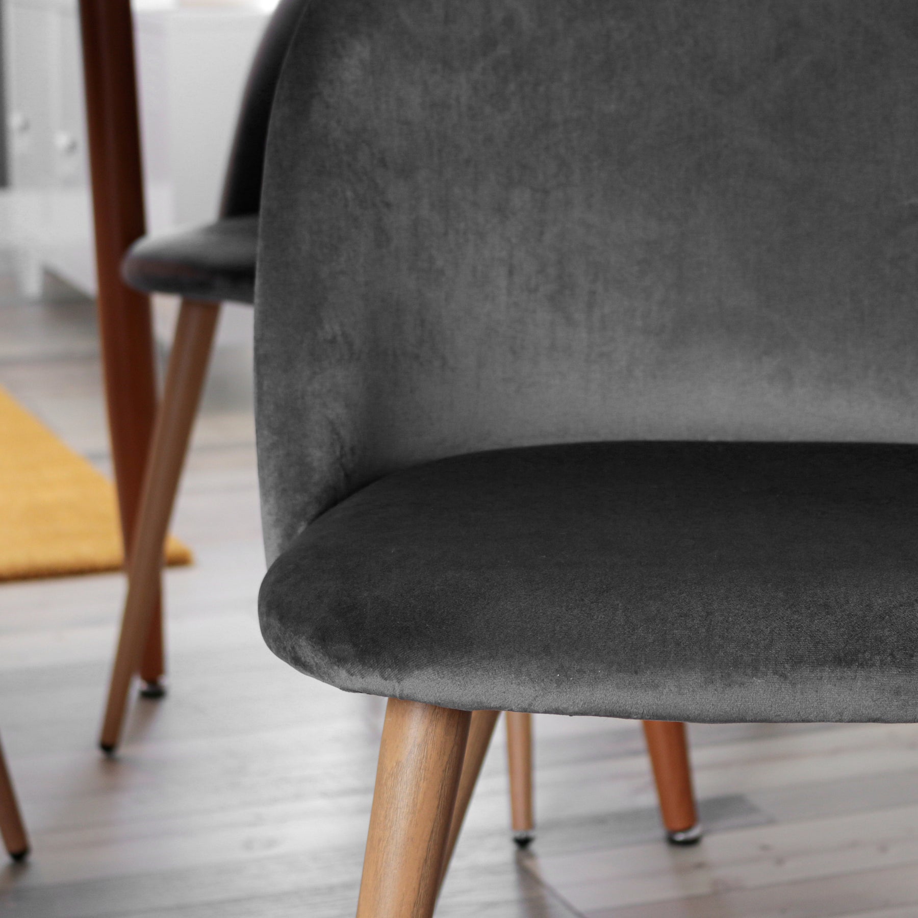 Zomba grey cheap velvet dining chair