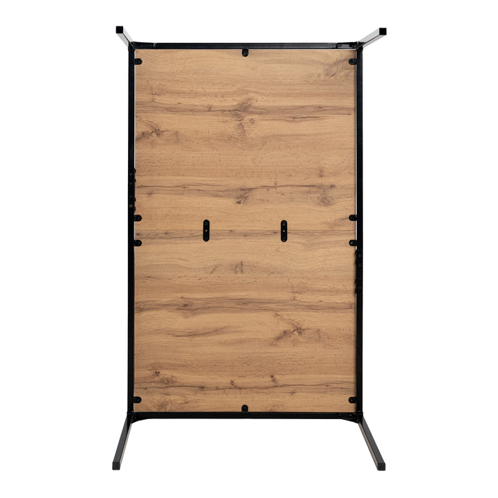 Walnut oak effect gaming desk black metal legs 120*60cm MILLIKEN 120 DARK