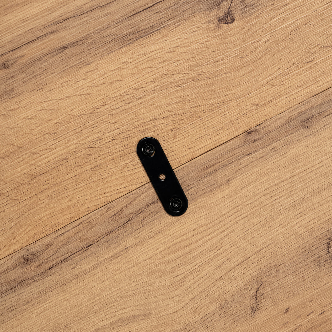 Walnut oak effect gaming desk black metal legs 120*60cm MILLIKEN 120 DARK