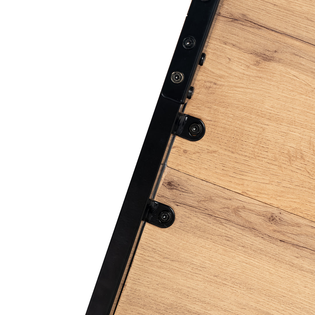 Industrial style rectangular wooden effect dining table with black legs 120x75cm MILLIKEN 120 DARK