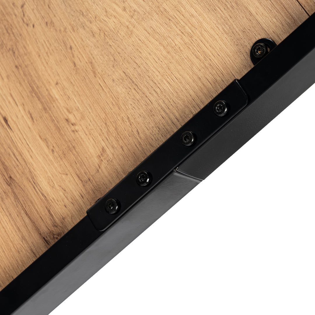 Walnut oak effect gaming desk black metal legs 120*60cm MILLIKEN 120 DARK