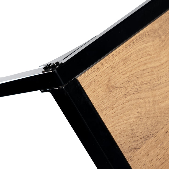 Industrial style rectangular wooden effect dining table with black legs 120x75cm MILLIKEN 120 DARK