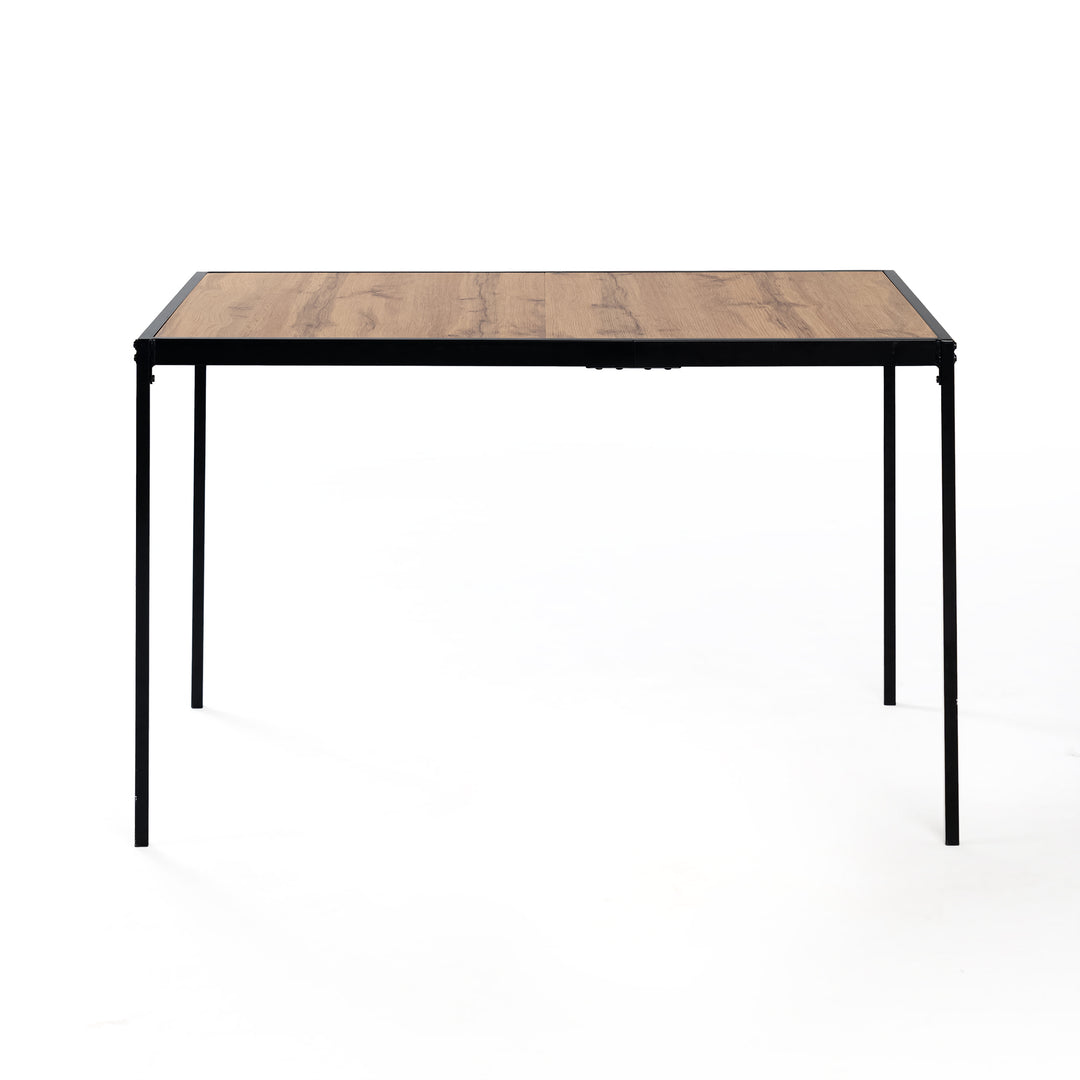 Industrial style rectangular wooden effect dining table with black legs 120x75cm MILLIKEN 120 DARK