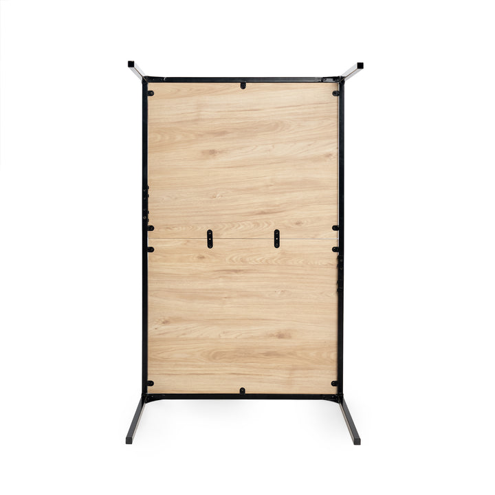 Industrial style rectangular oak effect dining table with black legs 120x75cm MILLIKEN 120 OAK