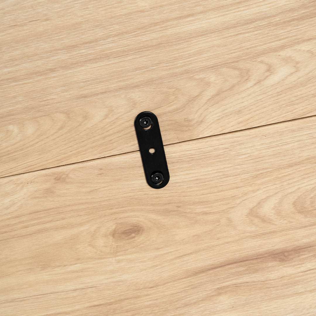 Industrial style rectangular oak effect dining table with black legs 120x75cm MILLIKEN 120 OAK