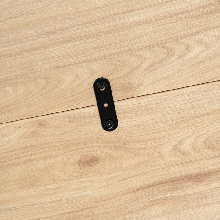 Industrial style rectangular oak effect dining table with black legs 120x75cm MILLIKEN 120 OAK