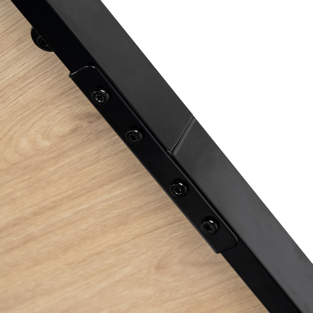 Industrial style rectangular oak effect dining table with black legs 120x75cm MILLIKEN 120 OAK