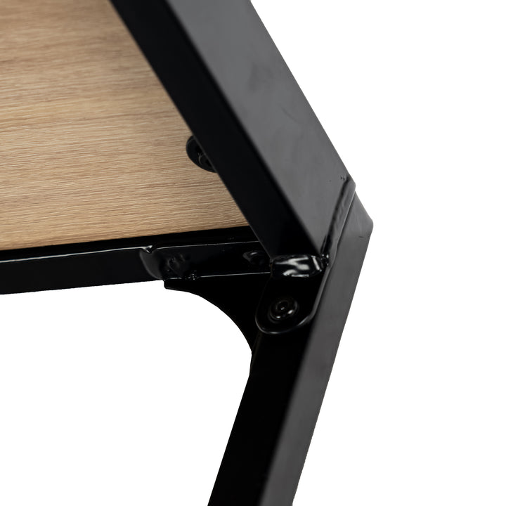 Industrial style rectangular oak effect dining table with black legs 120x75cm MILLIKEN 120 OAK