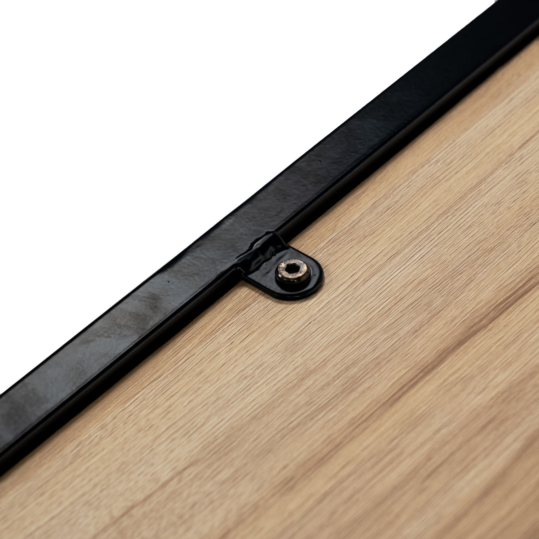 Industrial style rectangular oak effect dining table with black legs 120x75cm MILLIKEN 120 OAK