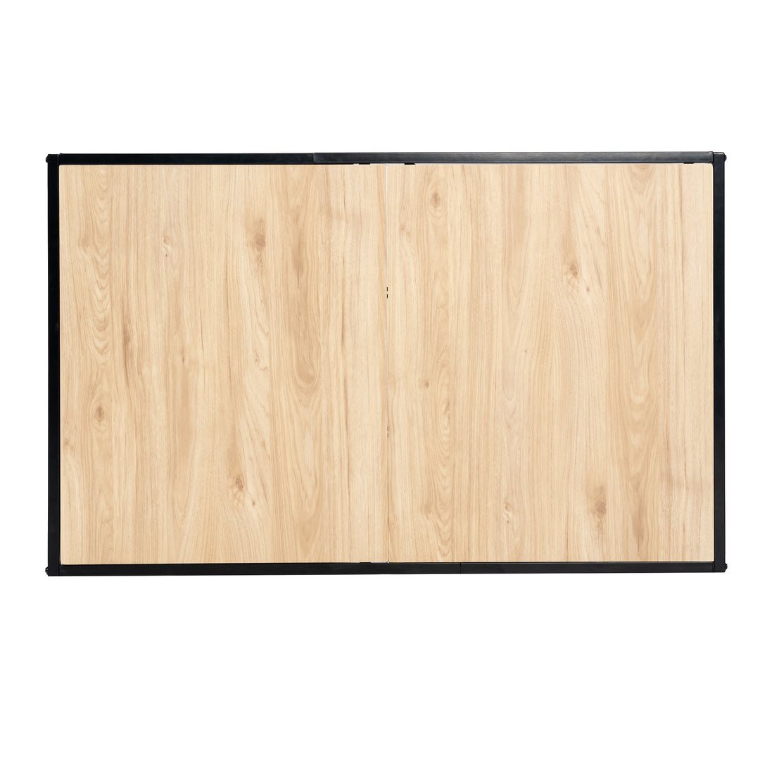 Industrial style rectangular oak effect dining table with black legs 120x75cm MILLIKEN 120 OAK