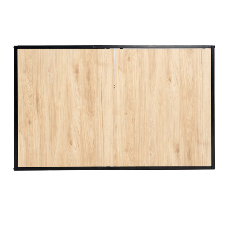 Industrial style rectangular oak effect dining table with black legs 120x75cm MILLIKEN 120 OAK