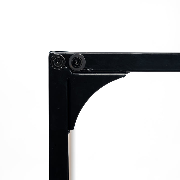 Industrial style rectangular oak effect dining table with black legs 120x75cm MILLIKEN 120 OAK