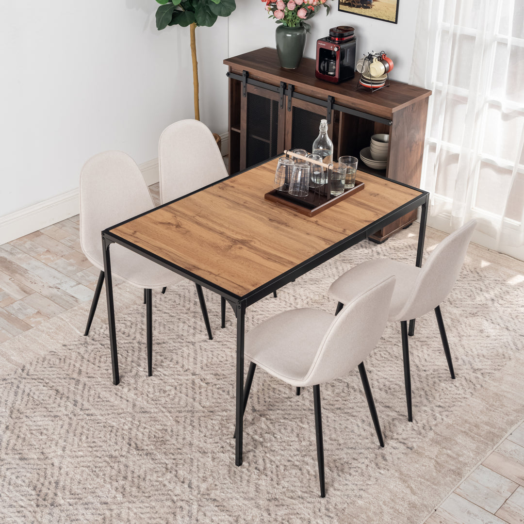 Industrial style rectangular wooden effect dining table with black legs 120x75cm MILLIKEN 120 DARK
