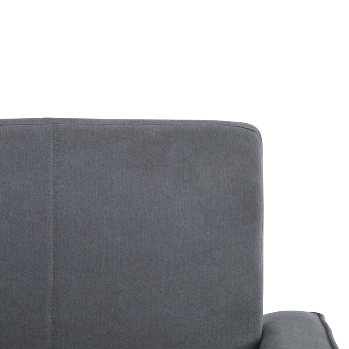 Gray fabric convertible 2-seater pull-out sofa bed, adjustable backrest, storage pockets FROSTPOINT