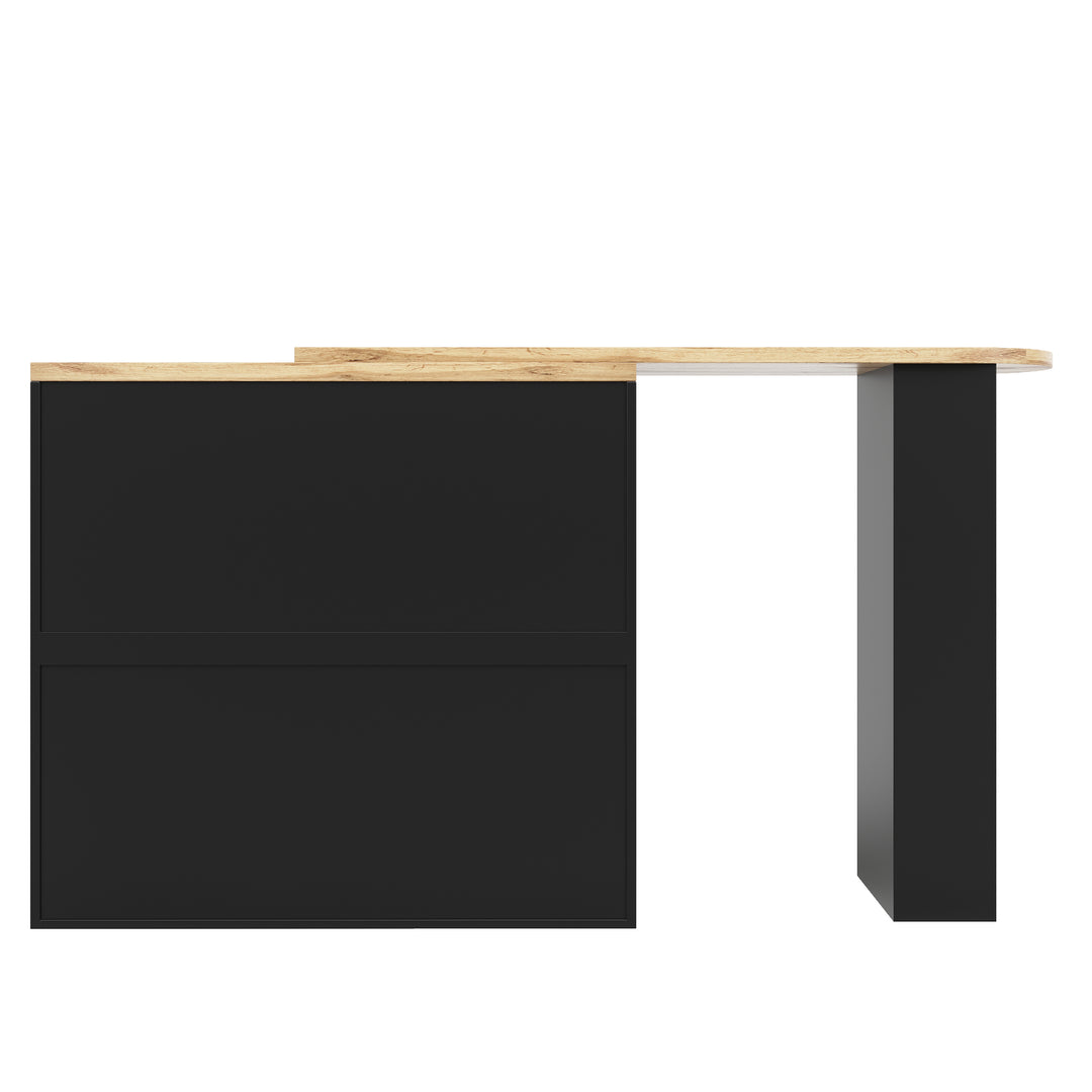 Wooden modern revolving black bar table storage OQUIX UK