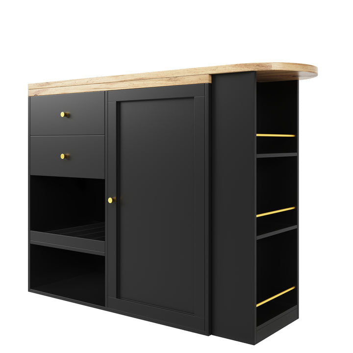 Wooden modern revolving black bar table storage OQUIX UK