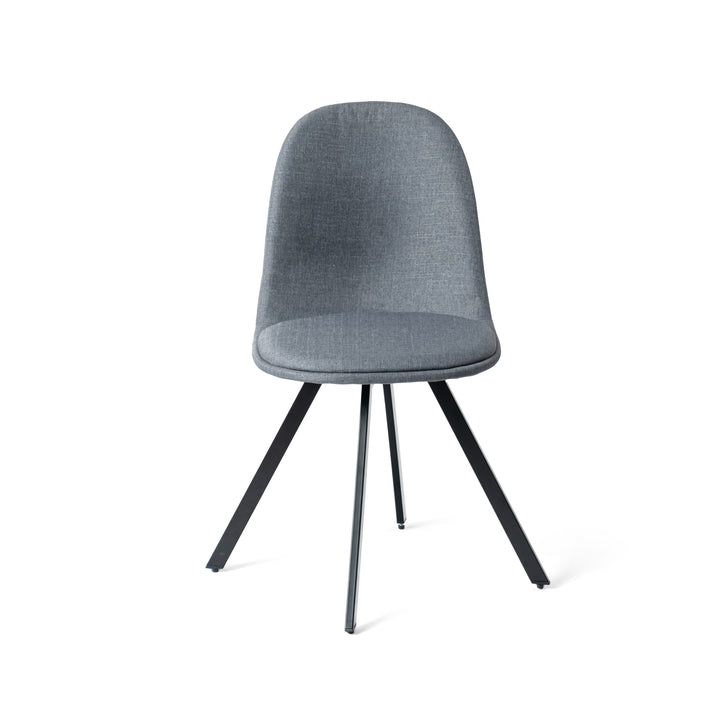 Set of 4 grey swivel black painted radial leg dining chair SUNFLOWER SLUBBED GREY 4PCS