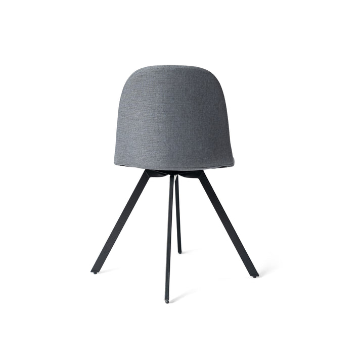 Set of 4 grey swivel black painted radial leg dining chair SUNFLOWER SLUBBED GREY 4PCS