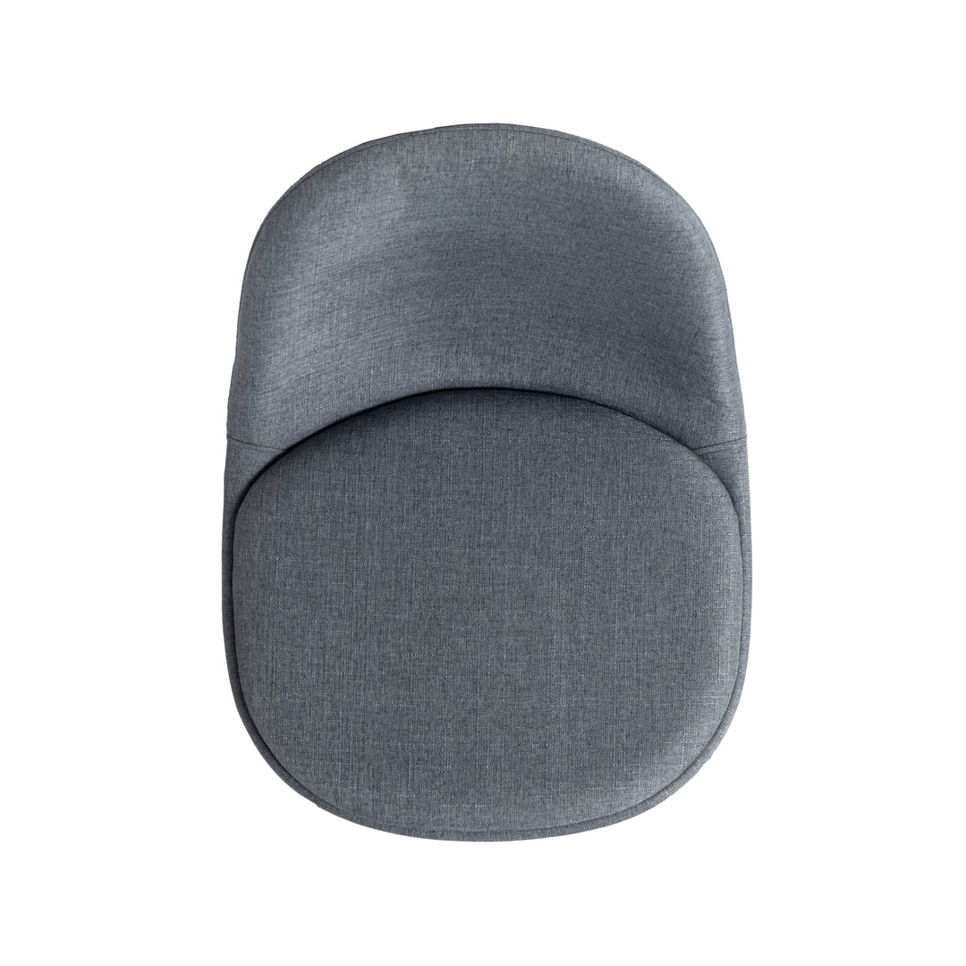 Set of 4 grey swivel black painted radial leg dining chair SUNFLOWER SLUBBED GREY 4PCS