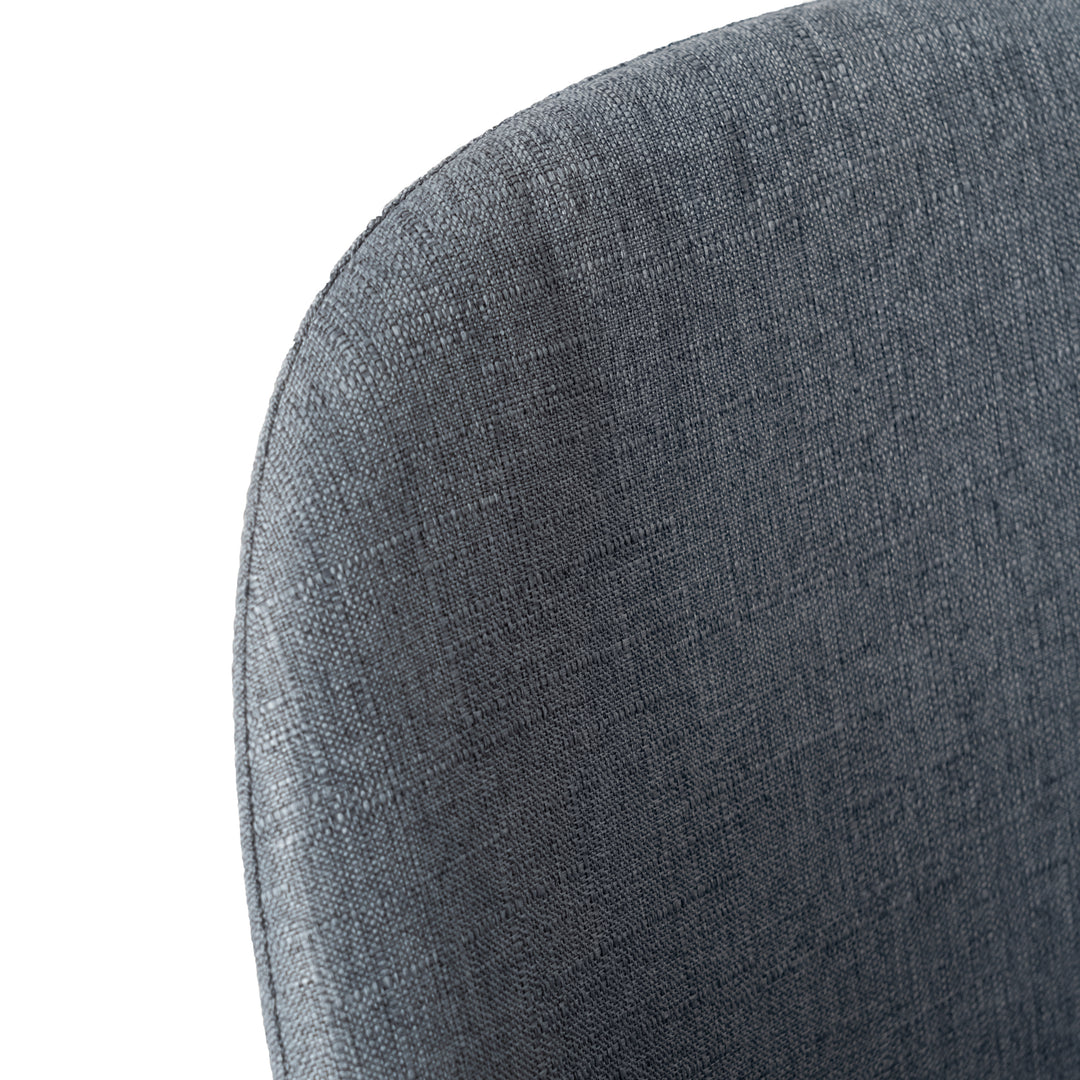 Set of 4 grey swivel black painted radial leg dining chair SUNFLOWER SLUBBED GREY 4PCS