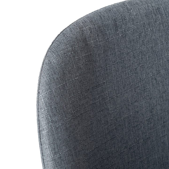 Set of 4 grey swivel black painted radial leg dining chair SUNFLOWER SLUBBED GREY 4PCS