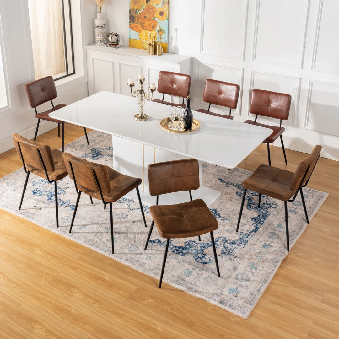 Set of 4 industrial brown suede dining chairs POMONA KD SUEDE 4PK