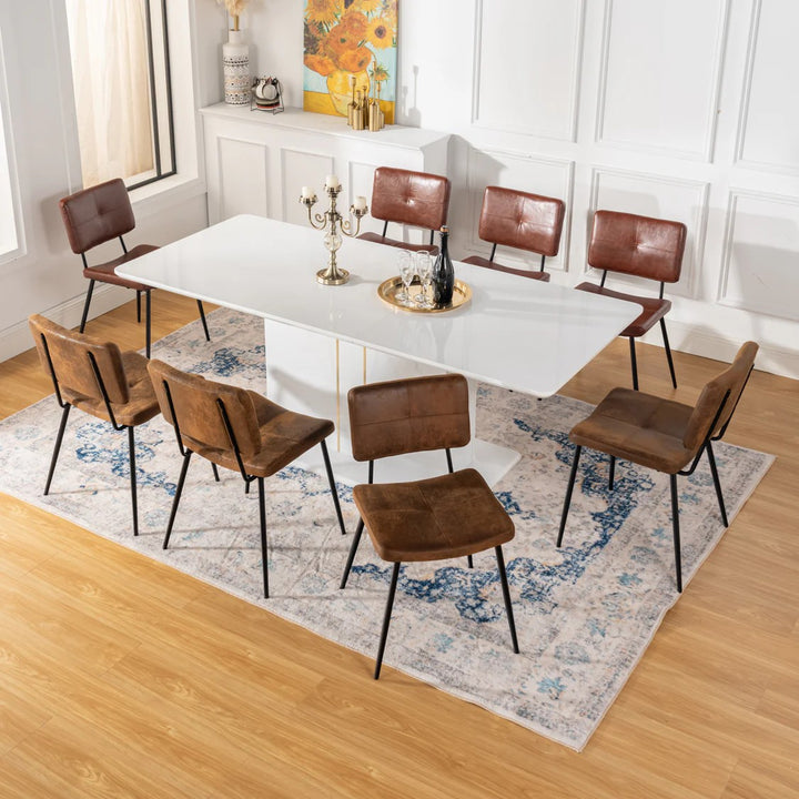 Set of 4 industrial brown suede dining chairs POMONA KD SUEDE 4PK