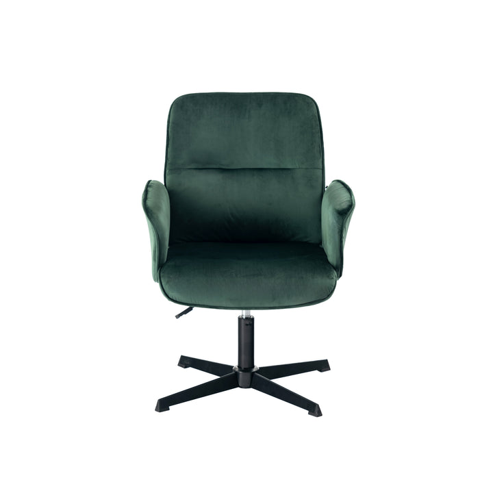 Modern velvet green swivel office chair with armrest height adjustable THOMASINA RELAX VELVET GREEN