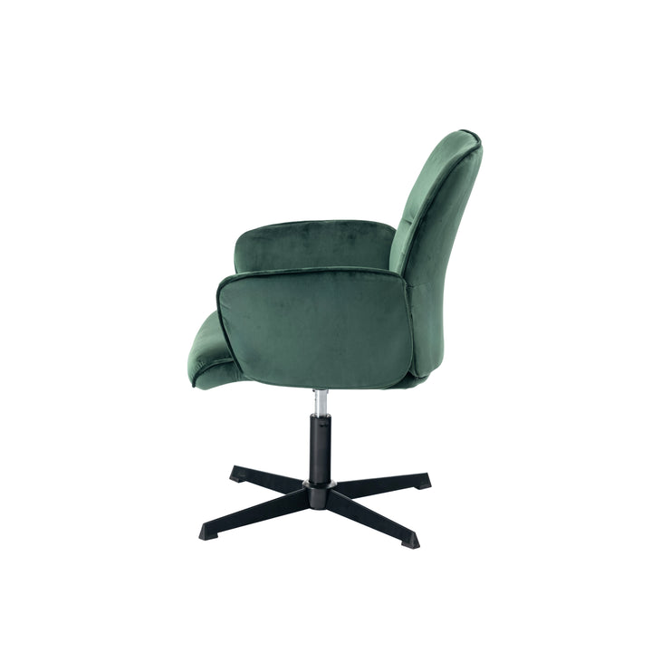 Modern velvet green swivel office chair with armrest height adjustable THOMASINA RELAX VELVET GREEN