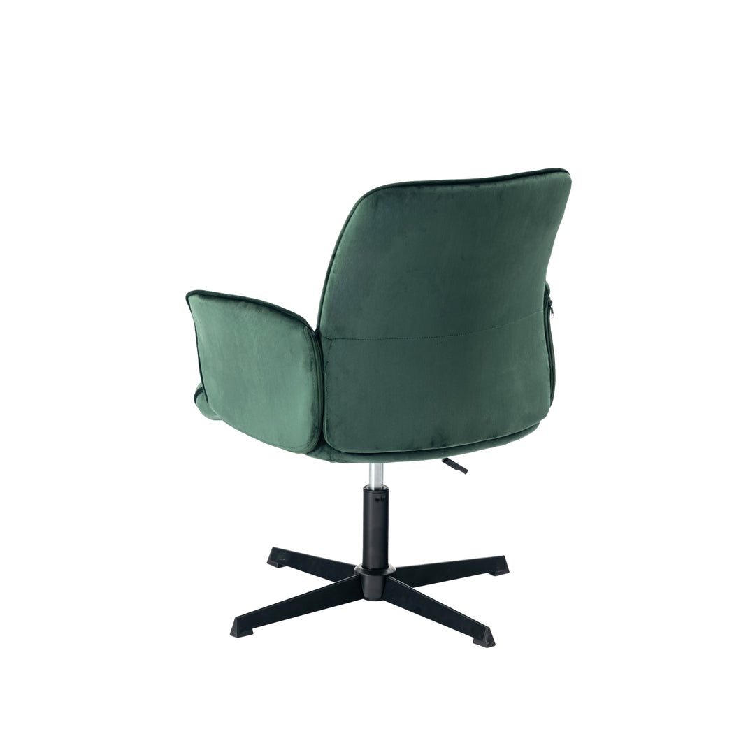 Modern velvet green swivel office chair with armrest height adjustable THOMASINA RELAX VELVET GREEN