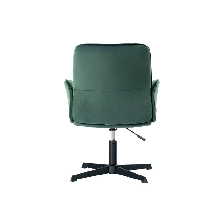 Modern velvet green swivel office chair with armrest height adjustable THOMASINA RELAX VELVET GREEN