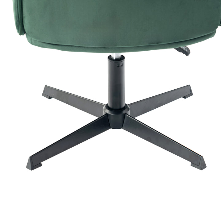 Modern velvet green swivel office chair with armrest height adjustable THOMASINA RELAX VELVET GREEN