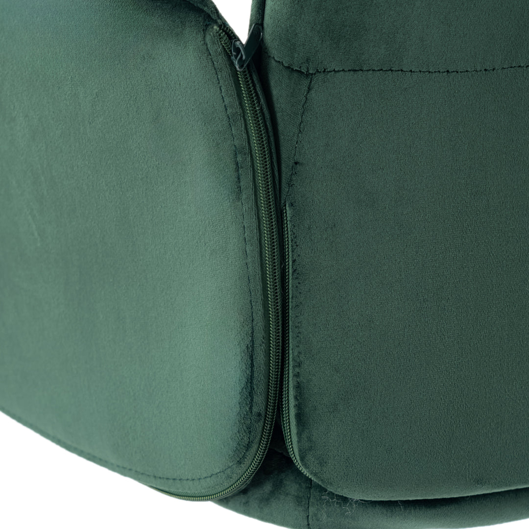 Modern velvet green swivel office chair with armrest height adjustable THOMASINA RELAX VELVET GREEN