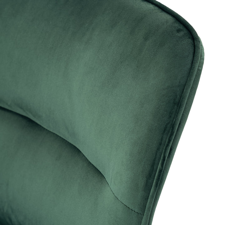 Modern velvet green swivel office chair with armrest height adjustable THOMASINA RELAX VELVET GREEN