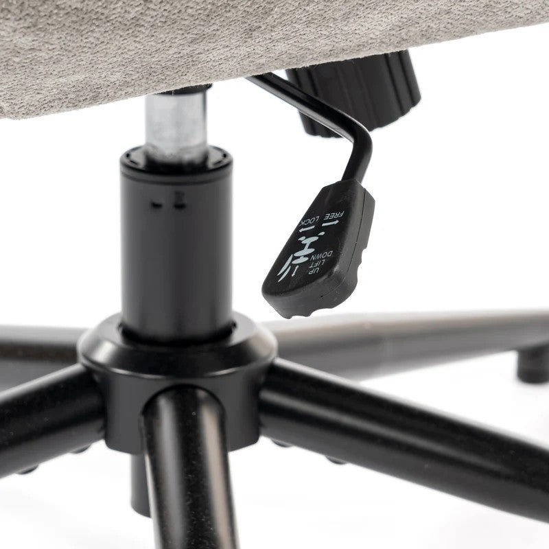 Modern Adjustable Grey Chenille Swivel Leisure Chair with Tilt Function CHARLOTTE CHENILLE GREY KD