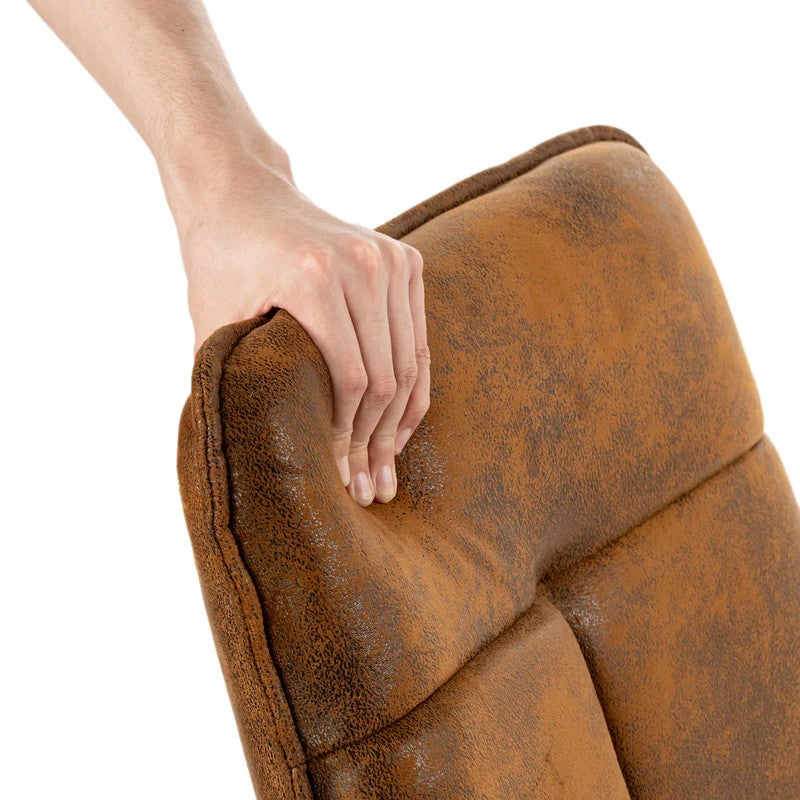 Modern Adjustable Brown Suede Swivel Leisure Chair with Tilt Function CHARLOTTE SUEDE BROWN KD