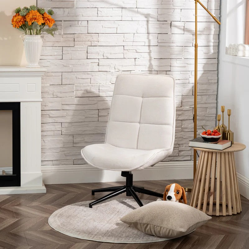 Modern Adjustable Light Beige Chenille Swivel Leisure Chair with Tilt Function CHARLOTTE CHENILLE KD