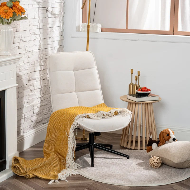 Modern Adjustable Light Beige Chenille Swivel Leisure Chair with Tilt Function CHARLOTTE CHENILLE KD