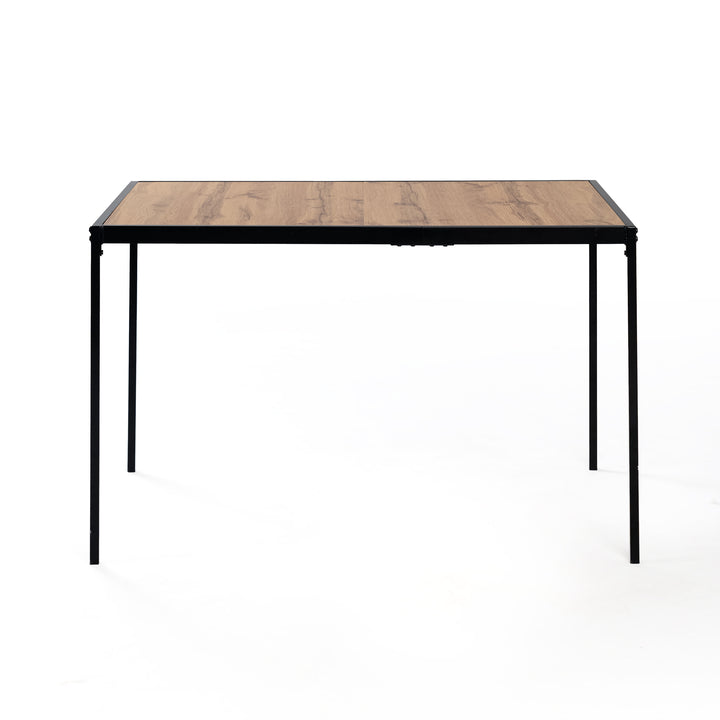 Industrial style rectangular wooden effect dining table with black legs 120x80cm MILLIKEN 120 DARK