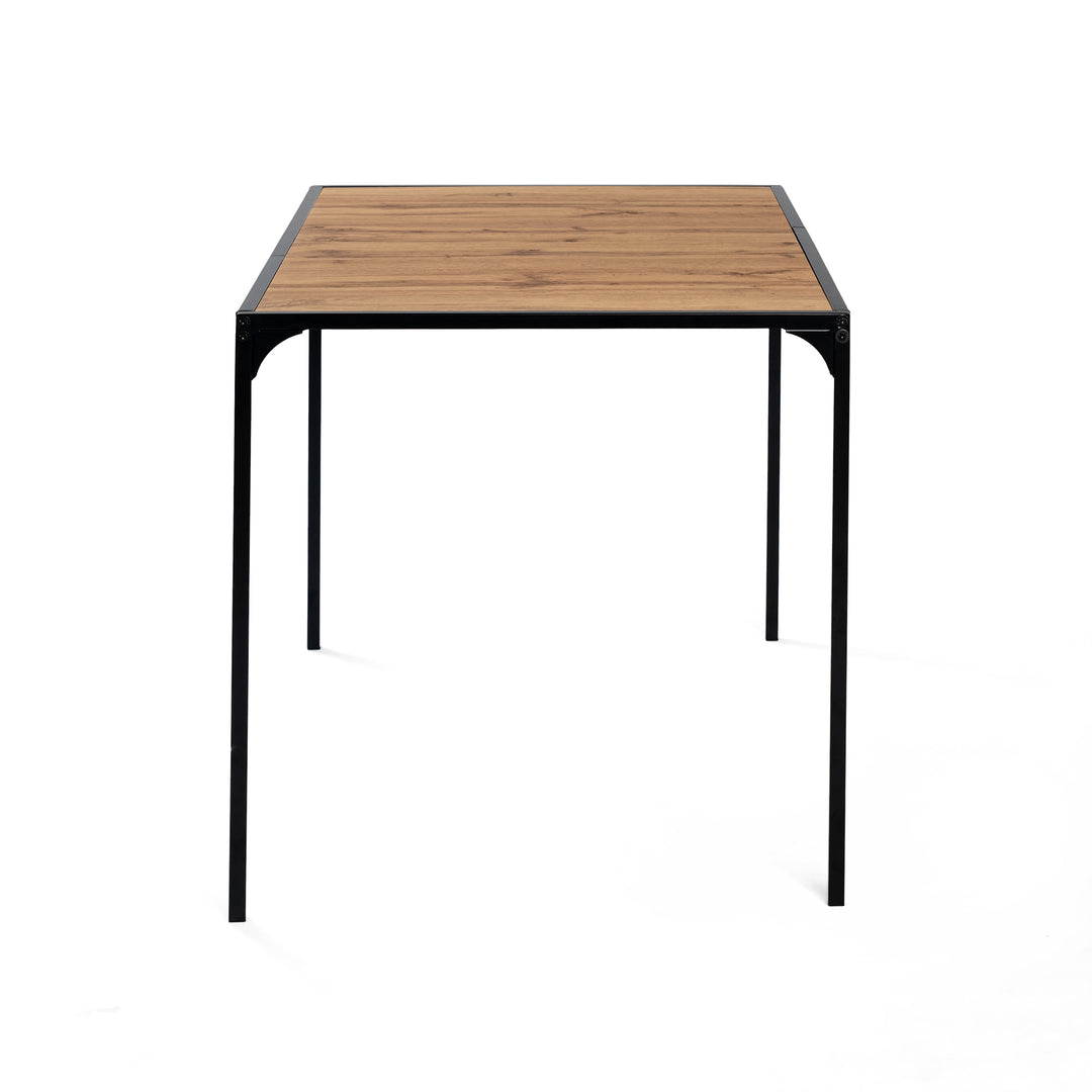 Industrial style rectangular wooden effect dining table with black legs 120x80cm MILLIKEN 120 DARK