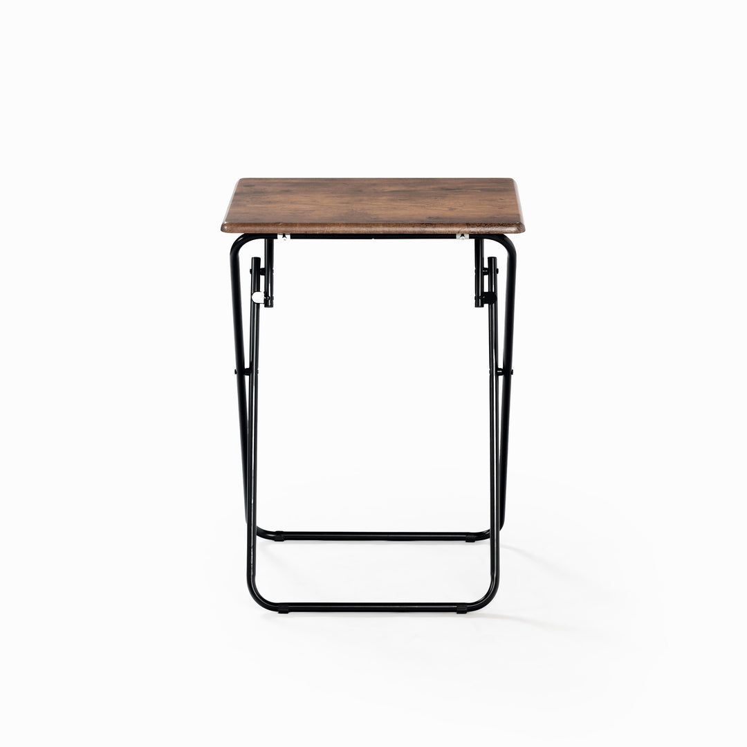 Set of 2 Folding simple portable small table, retro wooden desktop JOEY VINTAGE BROWN 2PCS