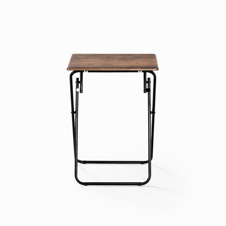 Set of 2 Folding simple portable small table, retro wooden desktop JOEY VINTAGE BROWN 2PCS