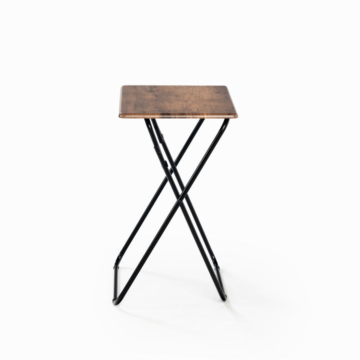 Set of 2 Folding simple portable small table, retro wooden desktop JOEY VINTAGE BROWN 2PCS