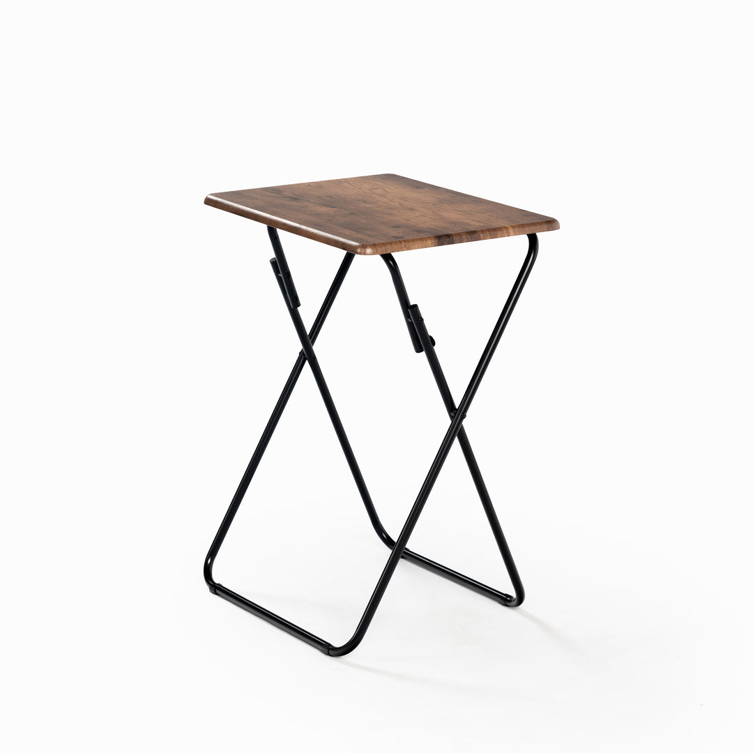 Set of 2 Folding simple portable small table, retro wooden desktop JOEY VINTAGE BROWN 2PCS