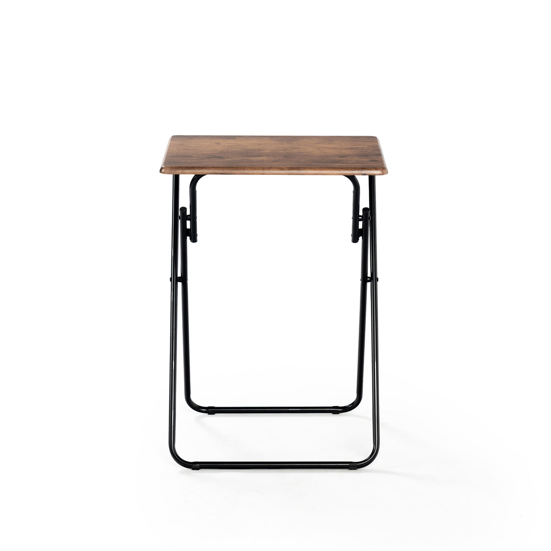 Set of 2 Folding simple portable small table, retro wooden desktop JOEY VINTAGE BROWN 2PCS
